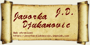 Javorka Đukanović vizit kartica